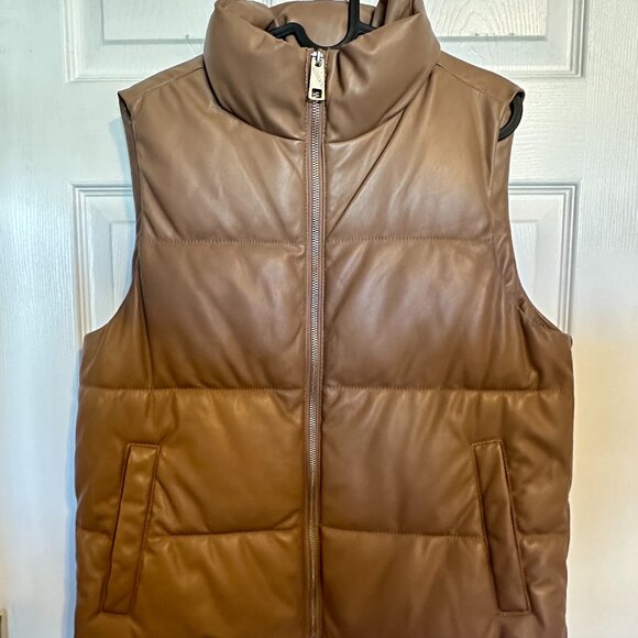 Hollister Jackets & Blazers - Hollister Faux-Leather Puffer Vest